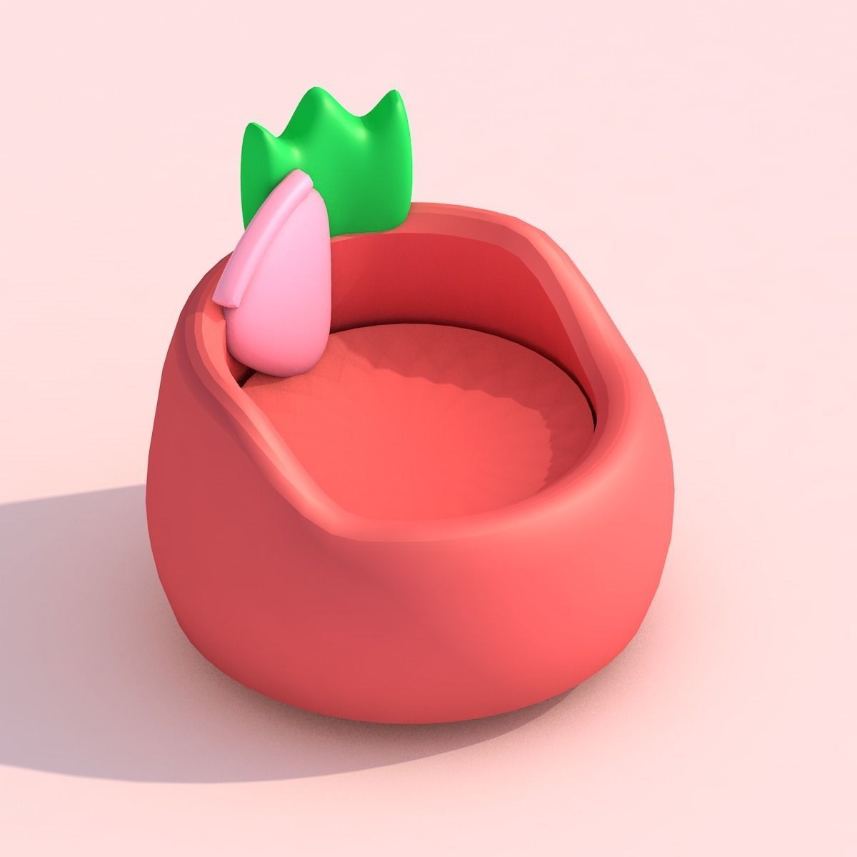 Strawberry Themed Furniture Set - Game Assets 3D model_4