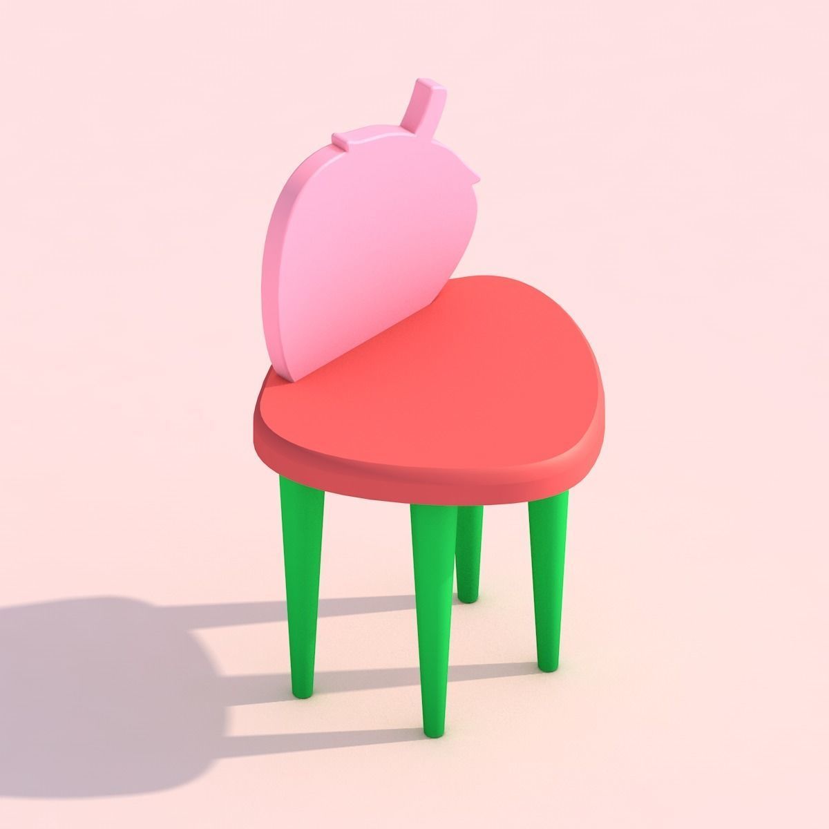Strawberry Themed Furniture Set - Game Assets 3D model_18