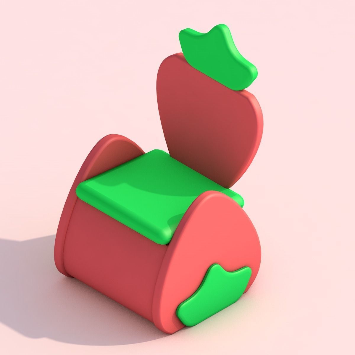 Strawberry Themed Furniture Set - Game Assets 3D model_6
