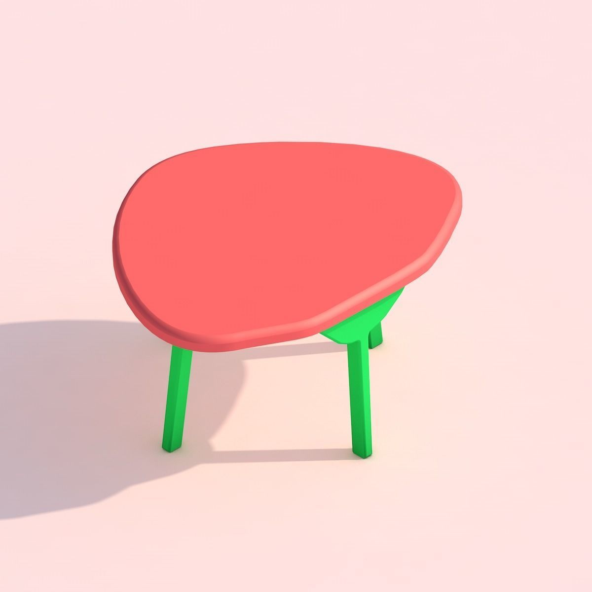 Strawberry Themed Furniture Set - Game Assets 3D model_17
