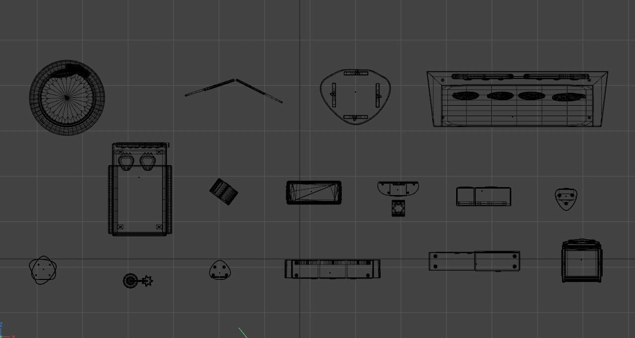 Strawberry Themed Furniture Set - Game Assets 3D model_10