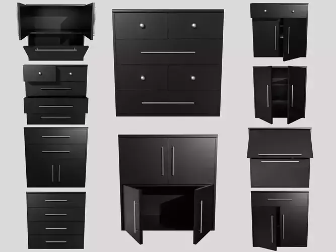 lowpoly wooden drawer pack