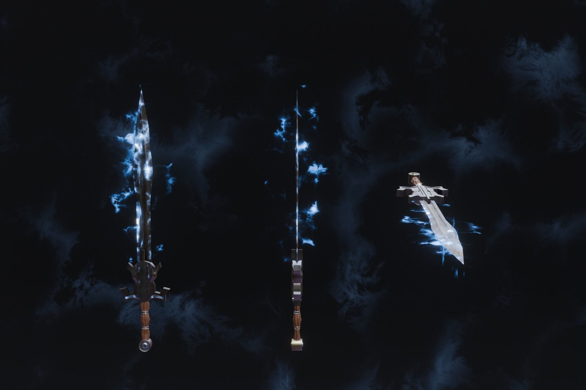 15 Lightning  elemental weapons - medieval - fantasy VOL 01 Low-poly 3D model_16