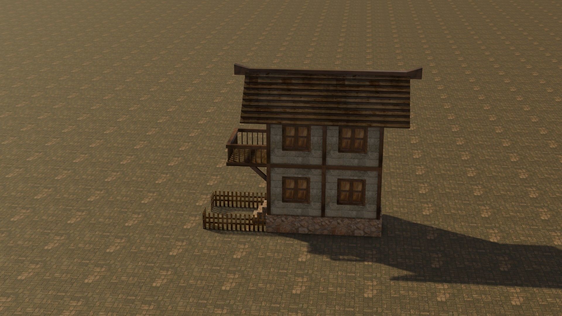 Medieval house 20 Free low-poly 3D model_9