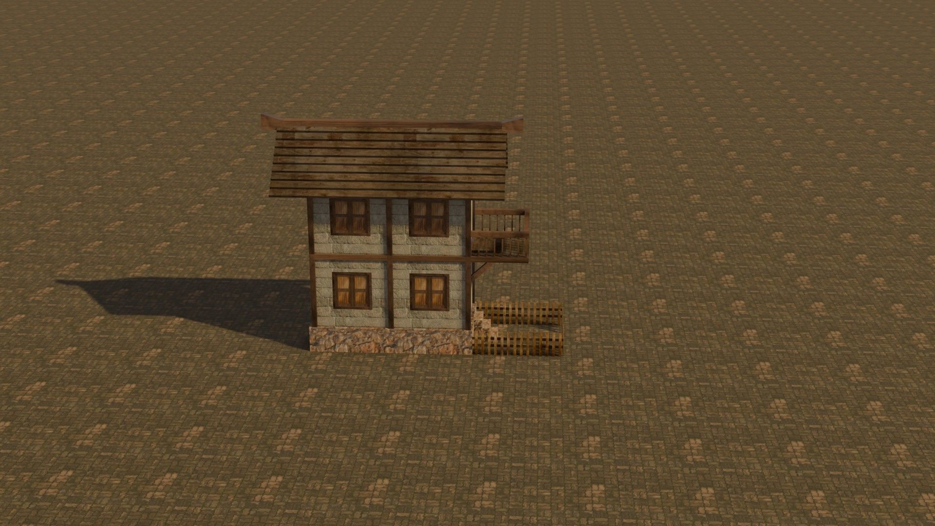 Medieval house 20 Free low-poly 3D model_6