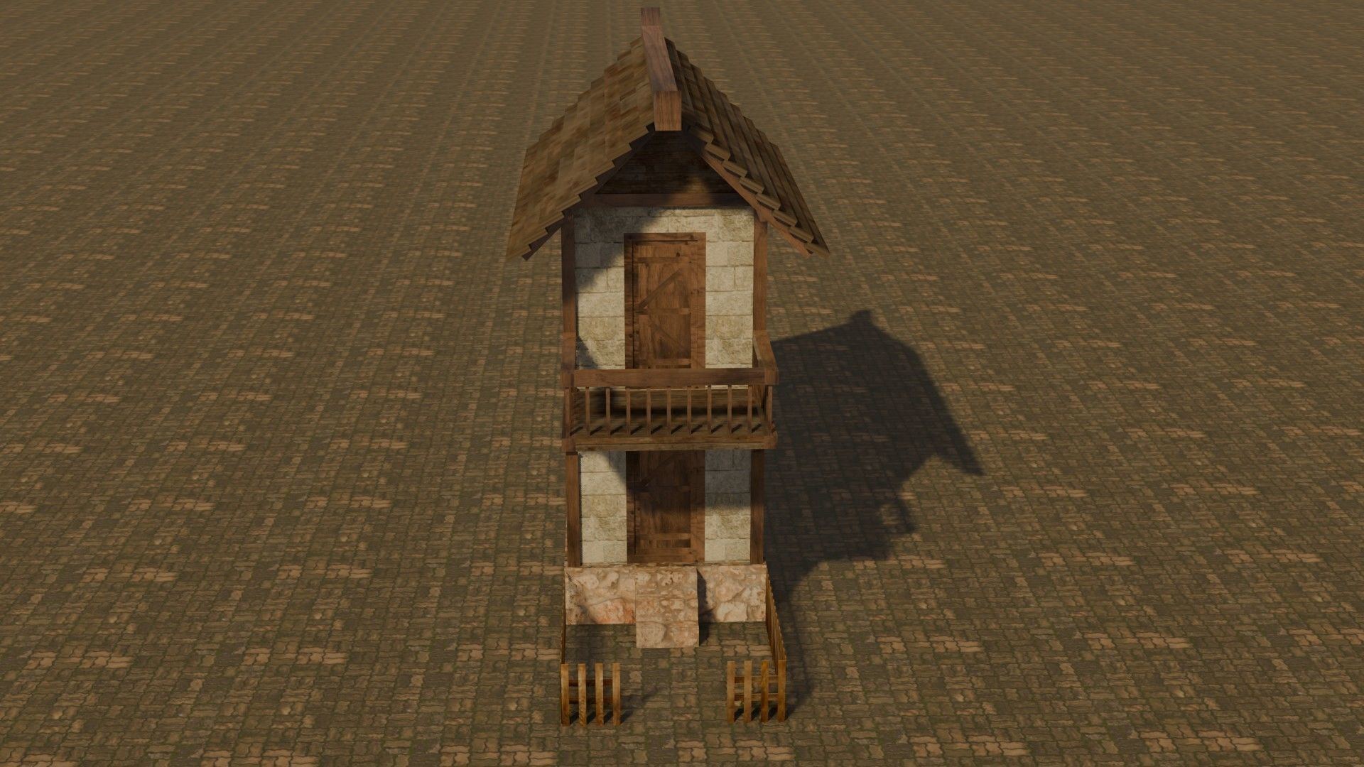 Medieval house 20 Free low-poly 3D model_1