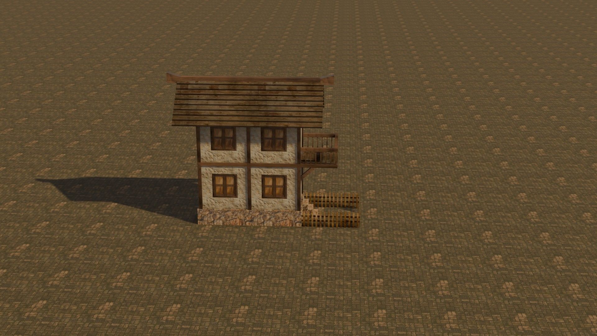 Medieval house 19 Free low-poly 3D model_6