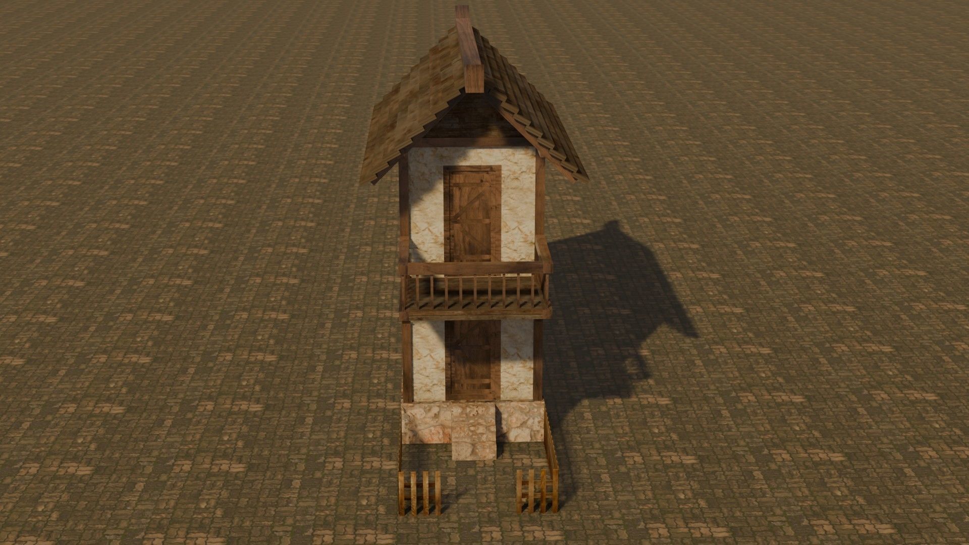 Medieval house 19 Free low-poly 3D model_1