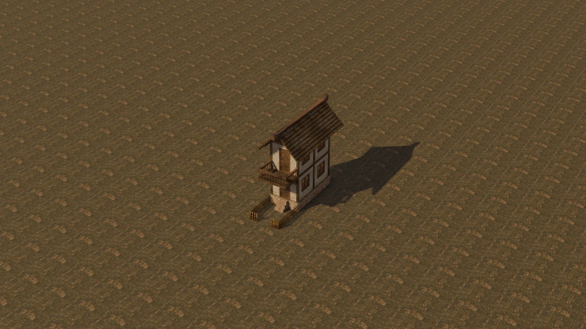 Medieval house 19 Free low-poly 3D model_13