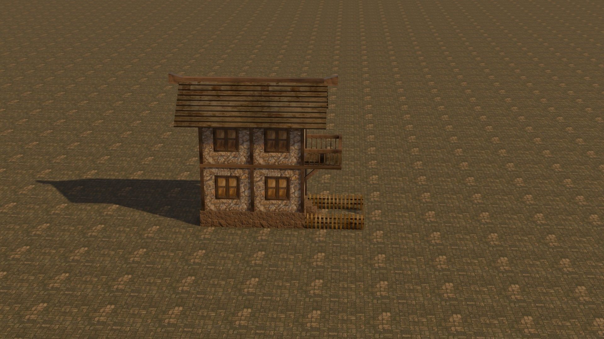 Medieval house 12 Free low-poly 3D model_6