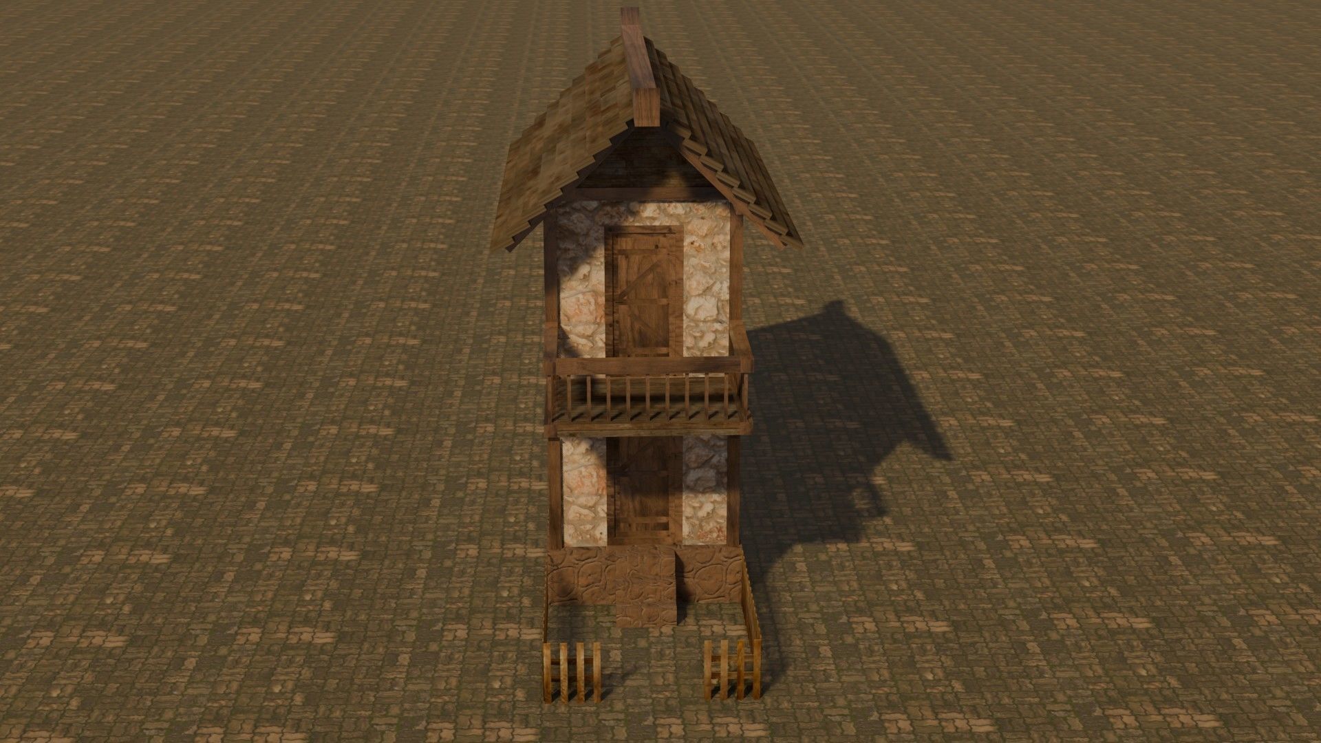 Medieval house 12 Free low-poly 3D model_1