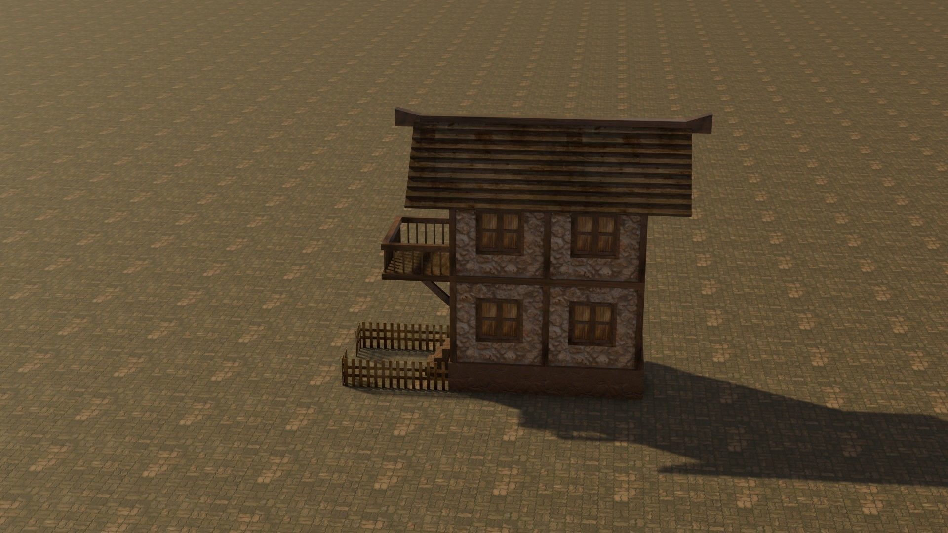 Medieval house 12 Free low-poly 3D model_9