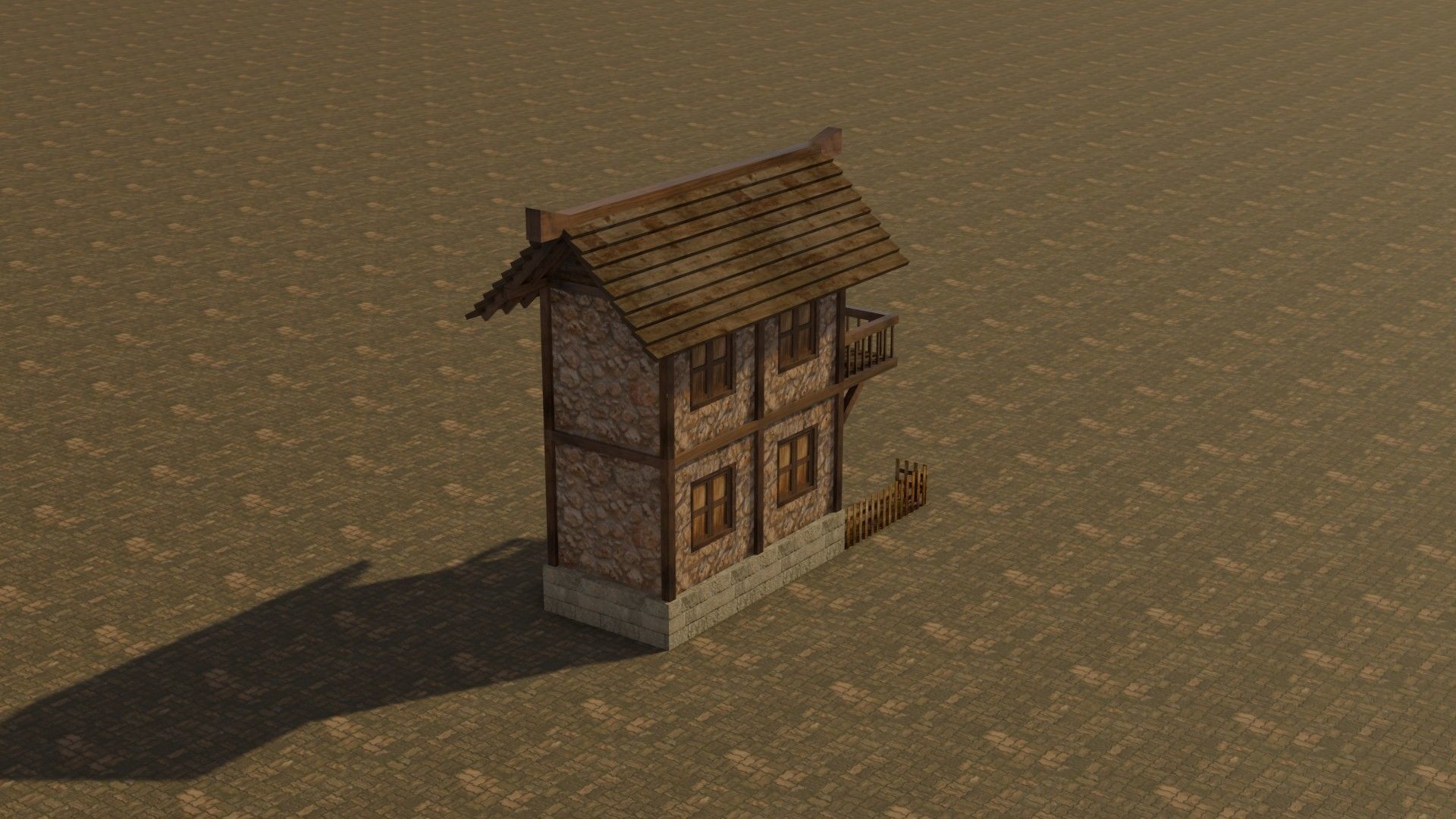 Medieval house 11 Free low-poly 3D model_7
