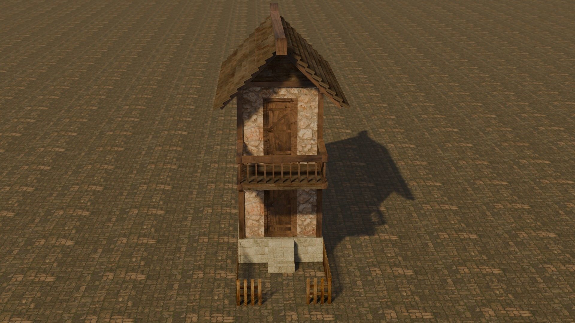 Medieval house 11 Free low-poly 3D model_1