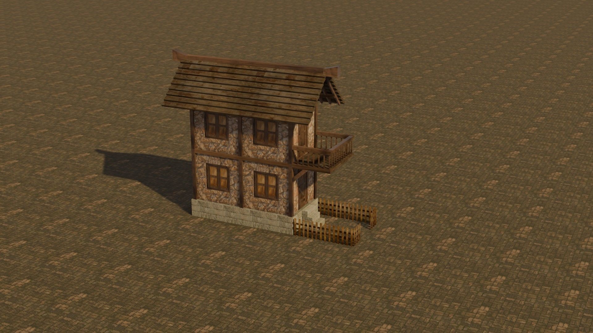 Medieval house 11 Free low-poly 3D model_5
