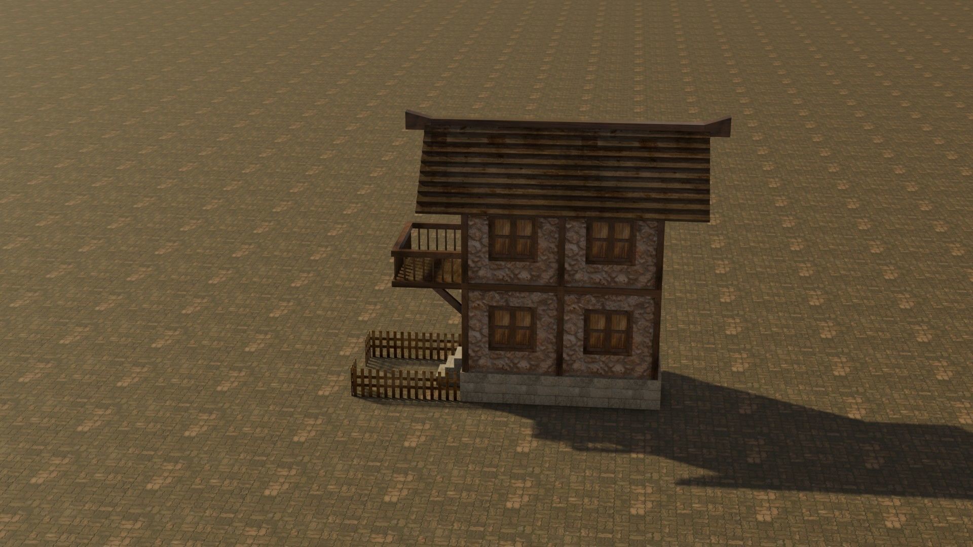 Medieval house 11 Free low-poly 3D model_9