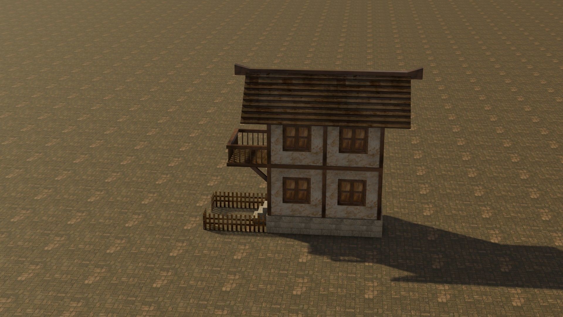 Medieval house 10 Free low-poly 3D model_9