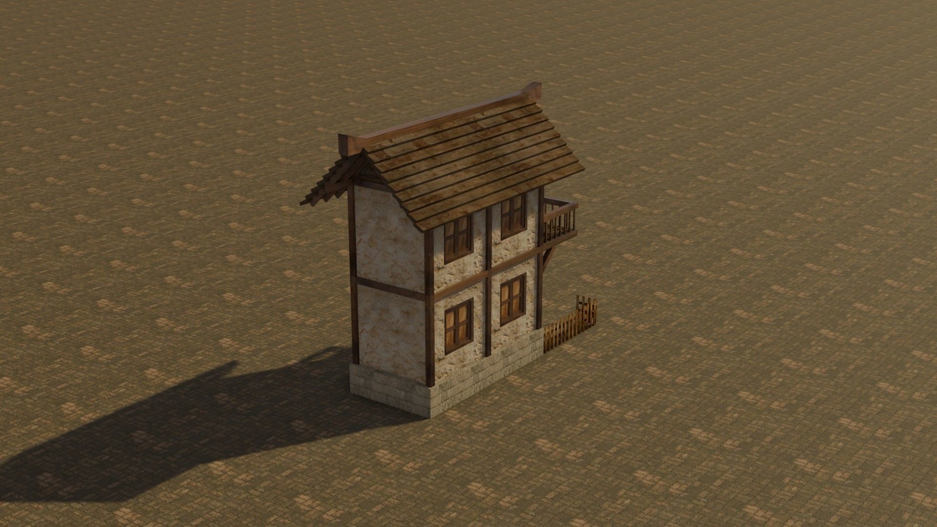 Medieval house 10 Free low-poly 3D model_7