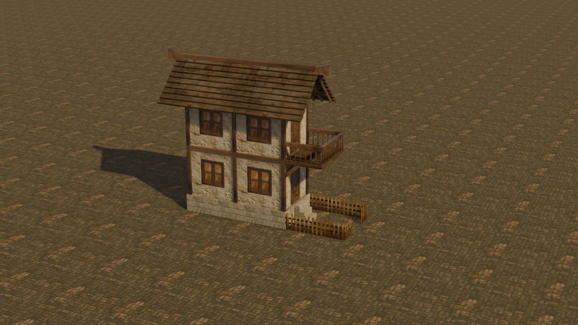 Medieval house 10 Free low-poly 3D model_5
