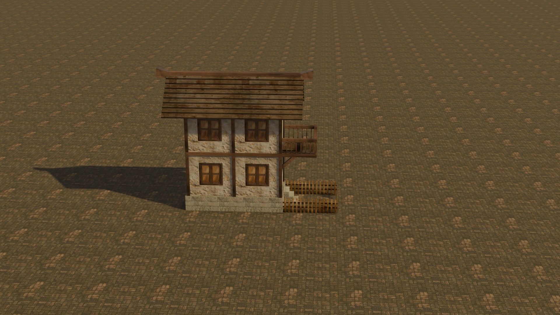 Medieval house 10 Free low-poly 3D model_6