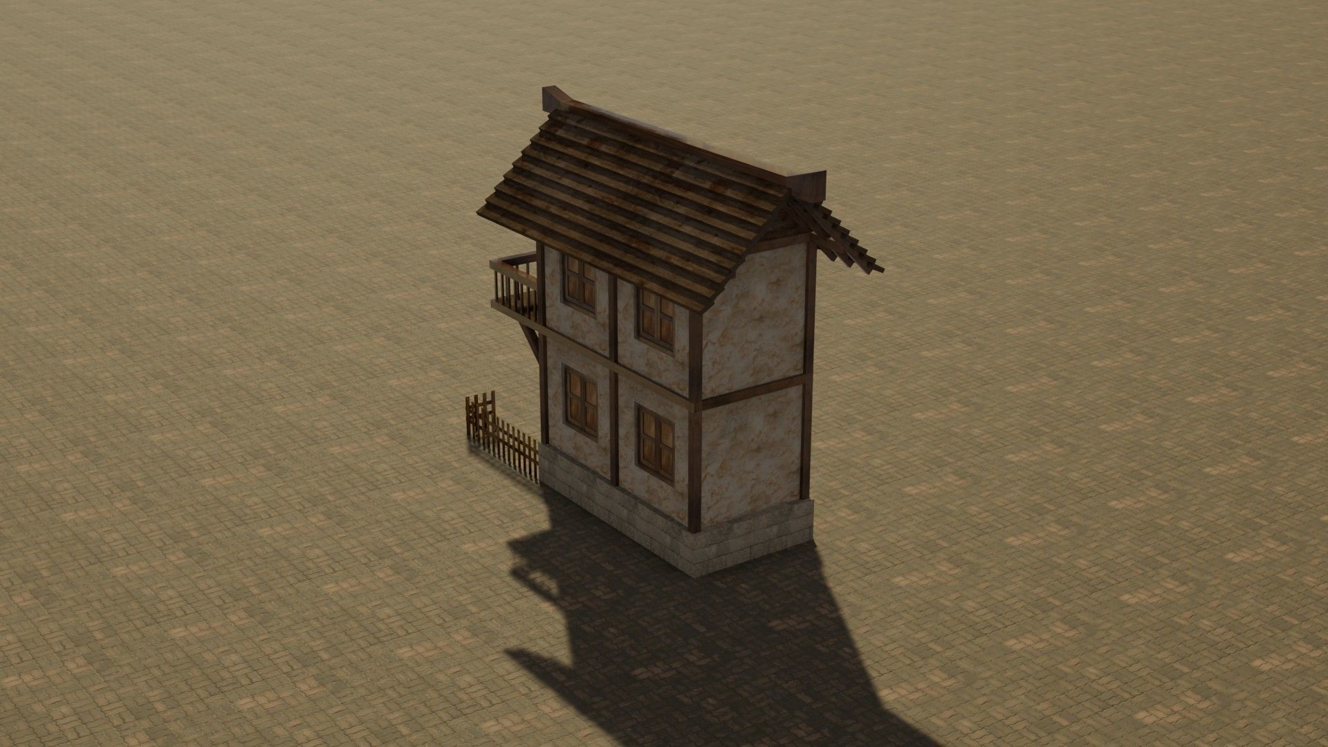 Medieval house 10 Free low-poly 3D model_8