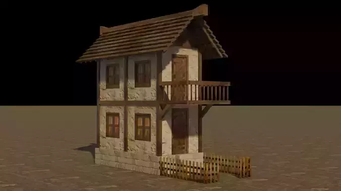 Medieval house 10 Free low-poly 3D model