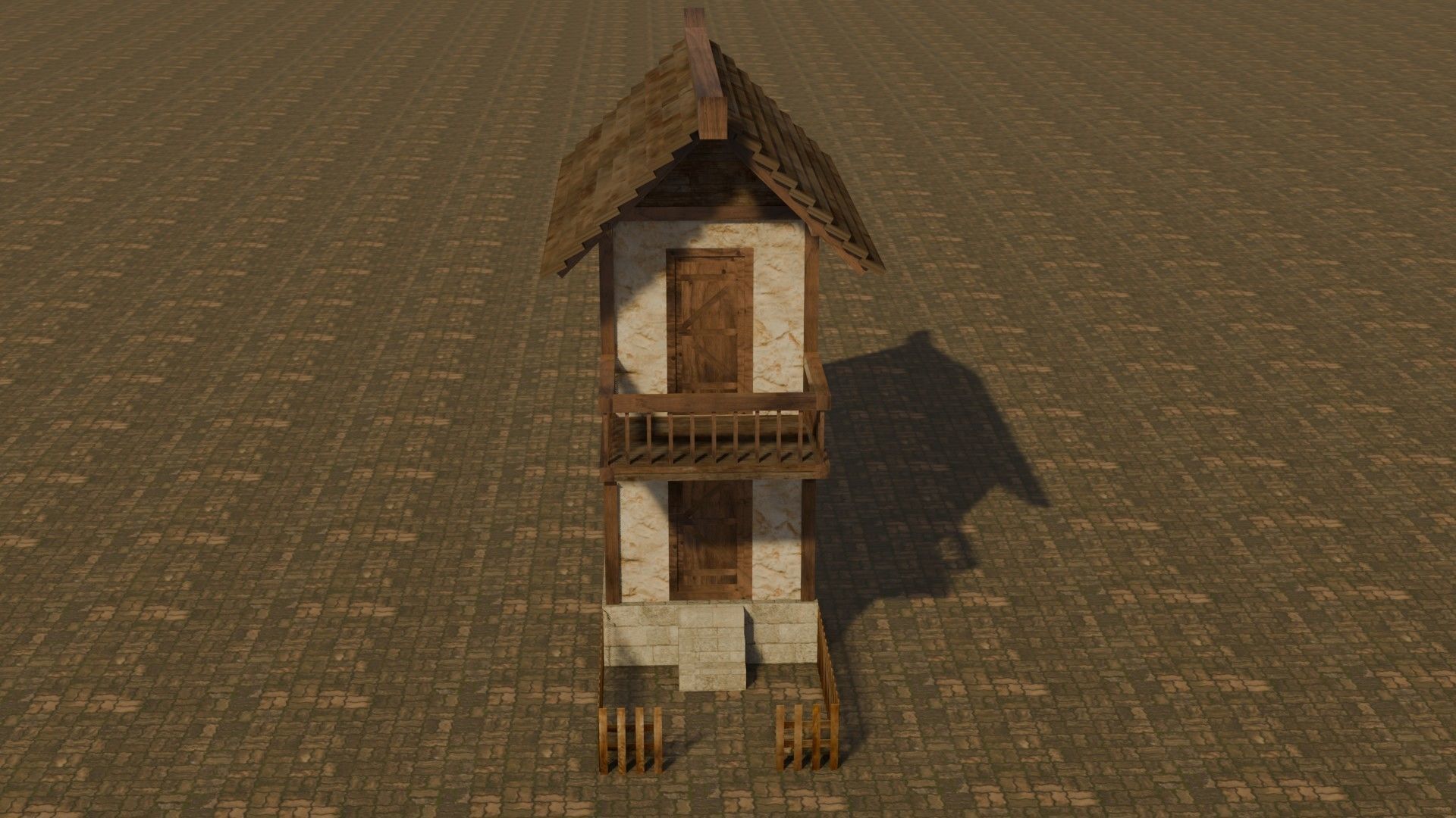 Medieval house 10 Free low-poly 3D model_1