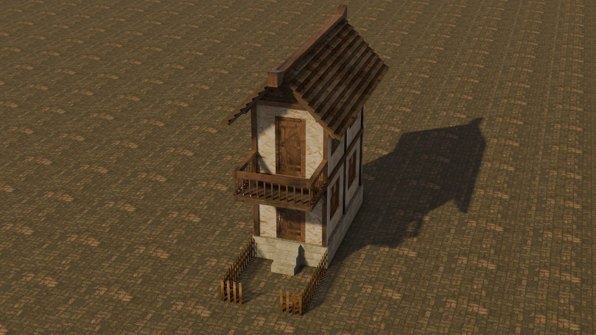 Medieval house 10 Free low-poly 3D model_3