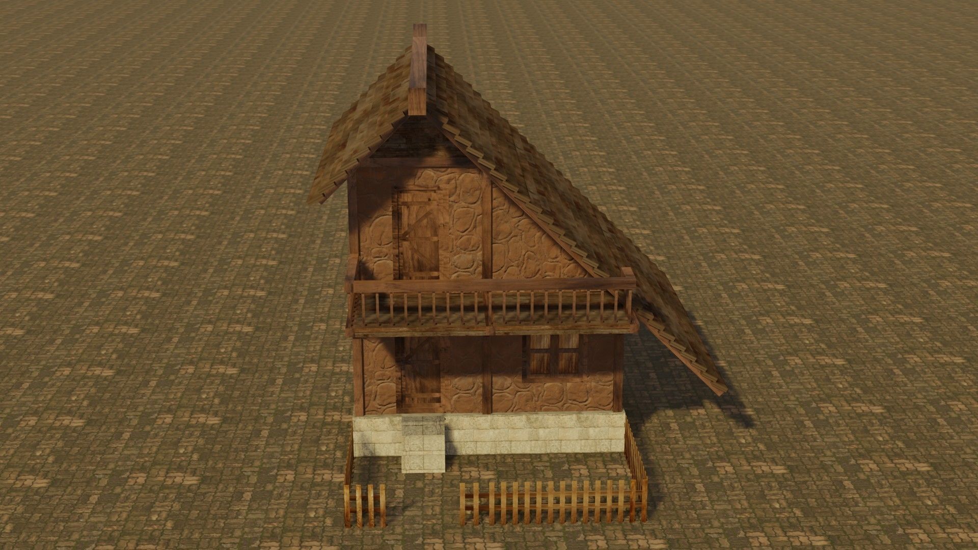 Medieval house 8 Low-poly 3D model_1