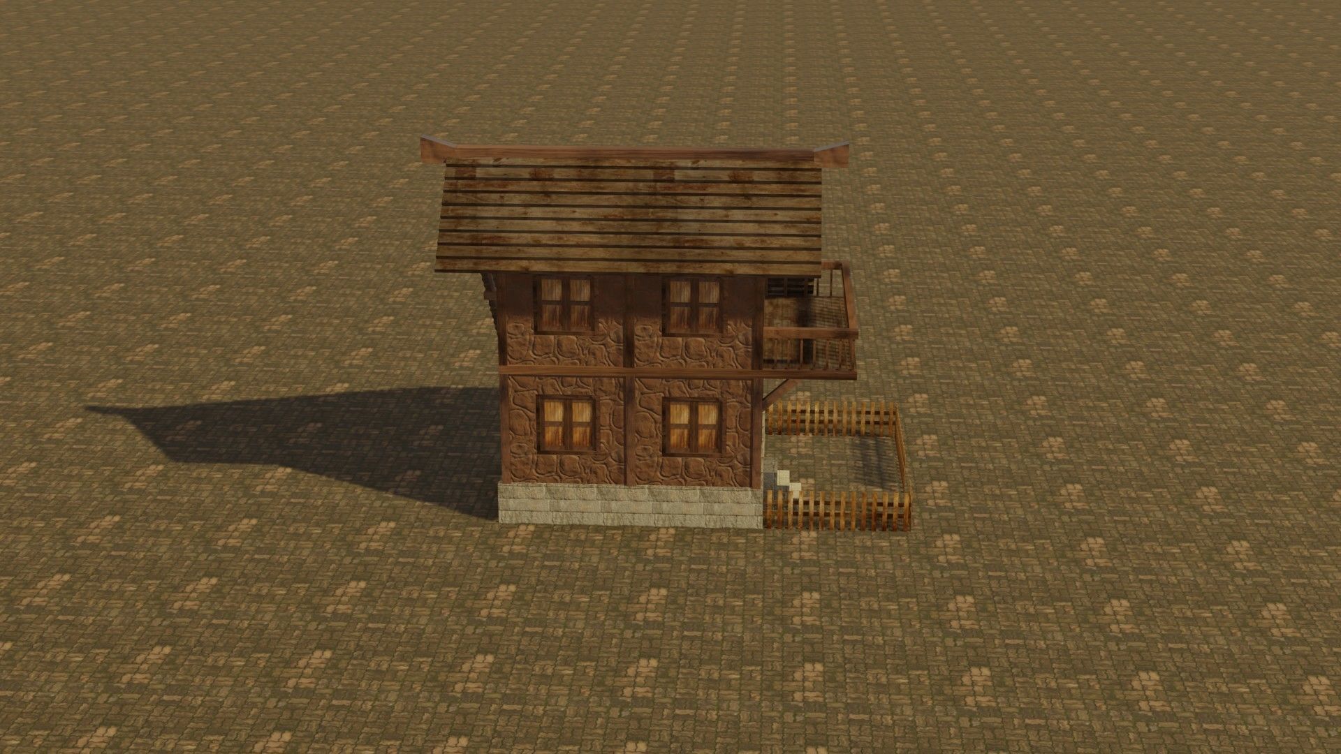 Medieval house 8 Low-poly 3D model_6