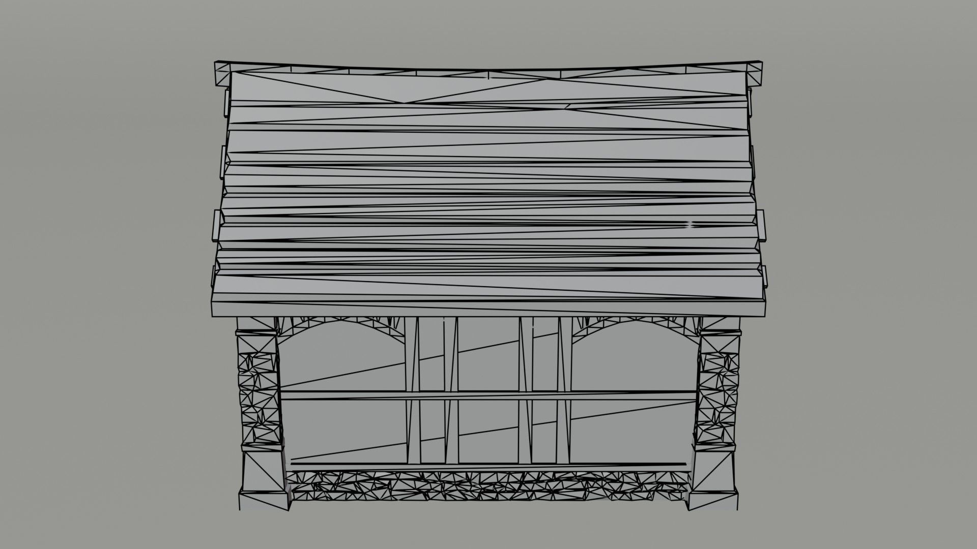 Cartoon medieval house 3 Polygonal Style Low-poly 3D model_8