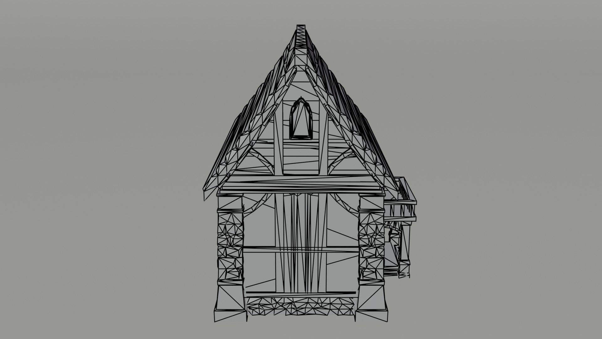 Cartoon medieval house 3 Polygonal Style Low-poly 3D model_7