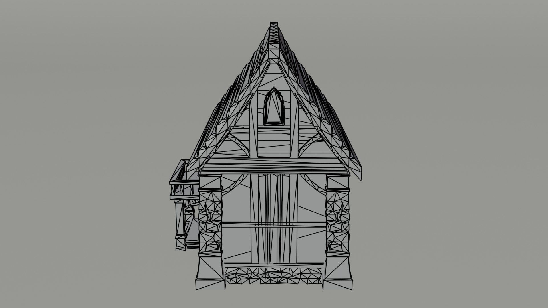 Cartoon medieval house 3 Polygonal Style Low-poly 3D model_9