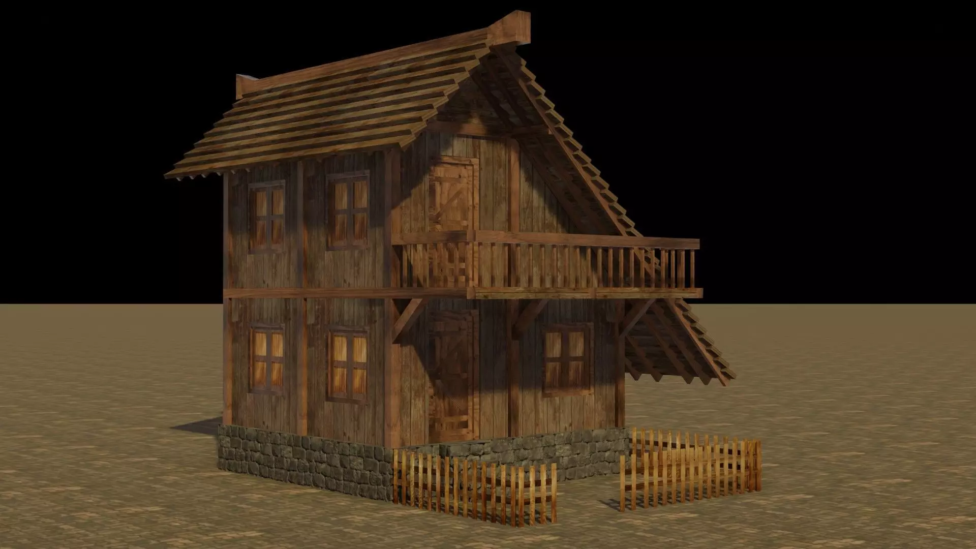 Medieval house 6 Free low-poly 3D model