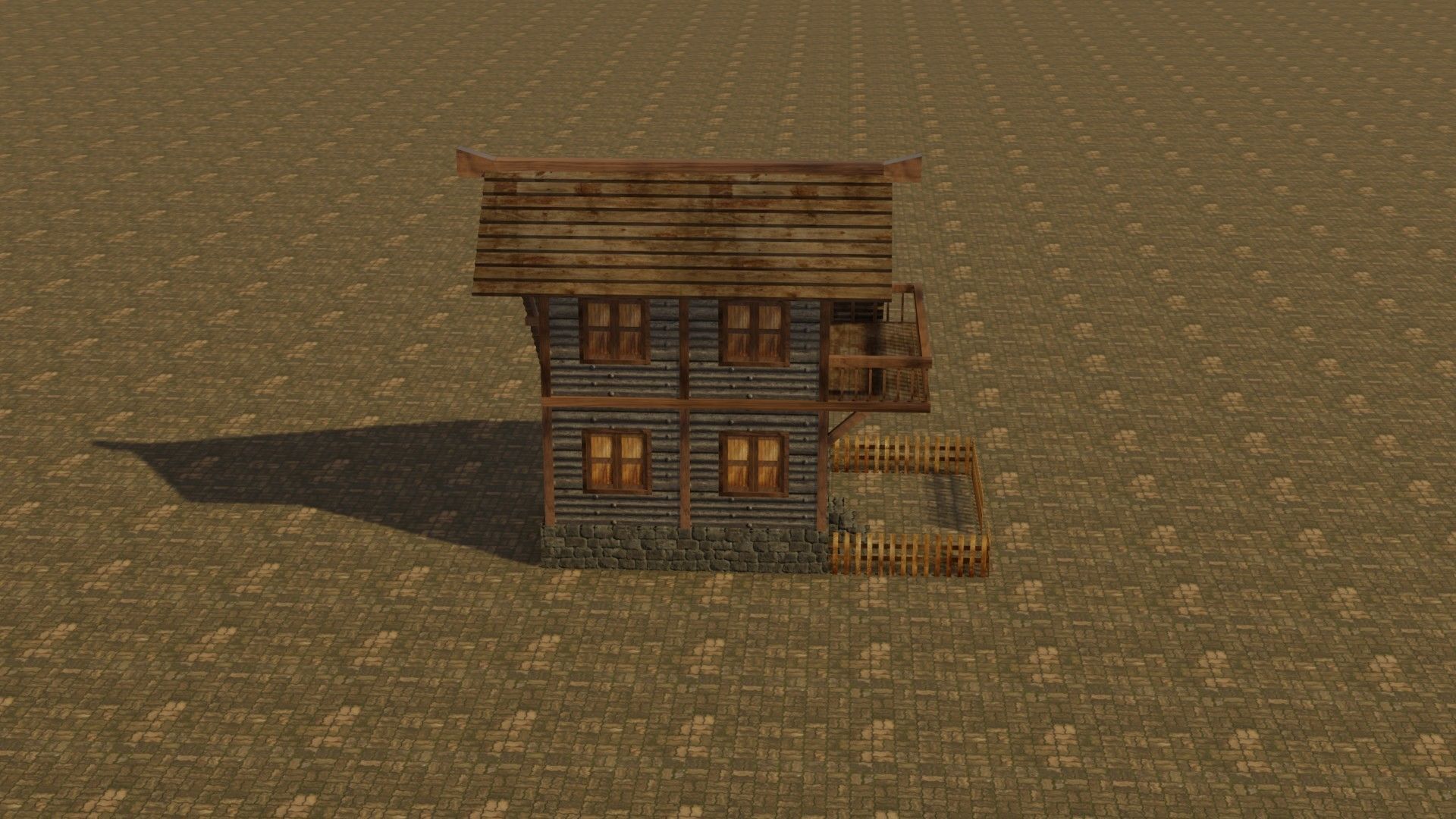 Medieval house 4 Low-poly 3D model_6