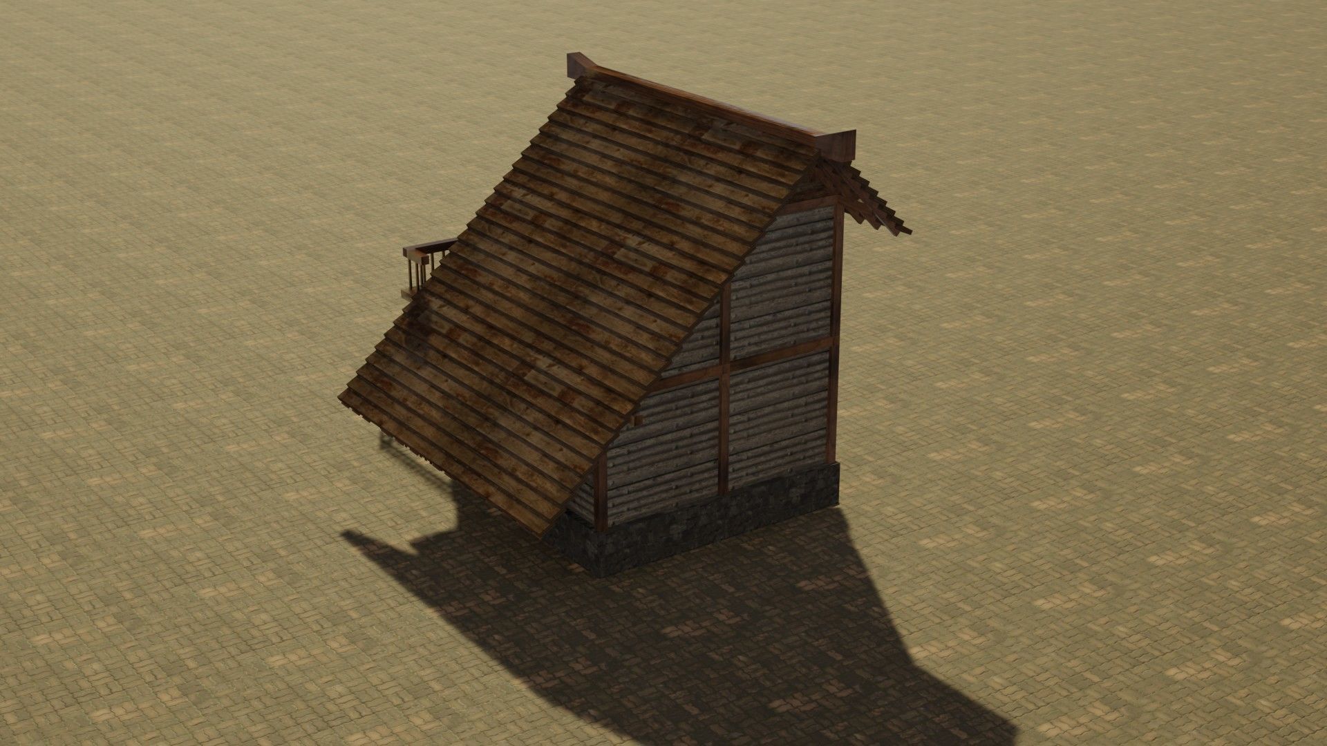 Medieval house 4 Low-poly 3D model_8
