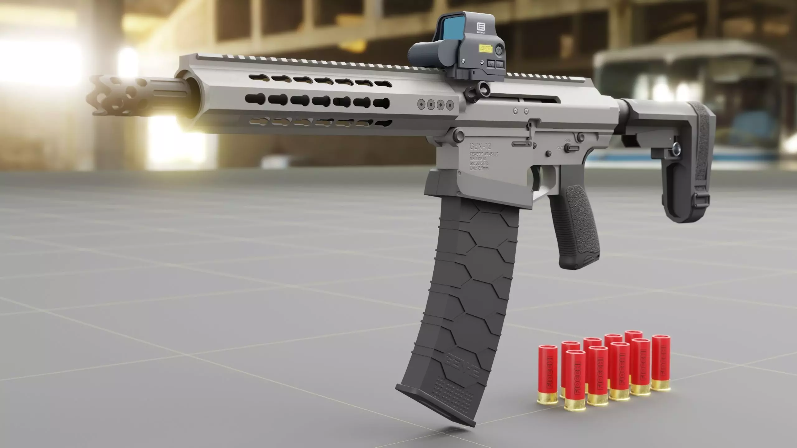 TTI-JW4-Dracarys GEN 12 Shotgun Low-poly 3D model