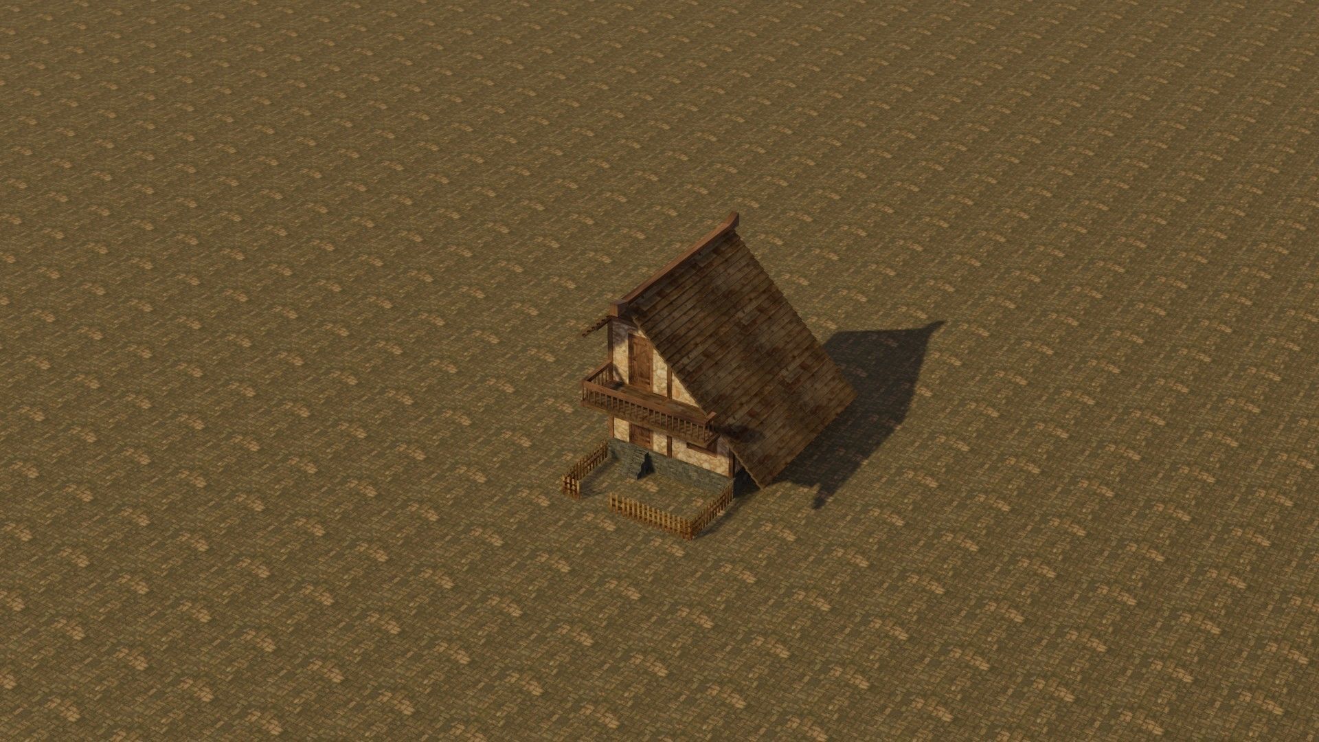 Medieval house 2 Low-poly 3D model_13