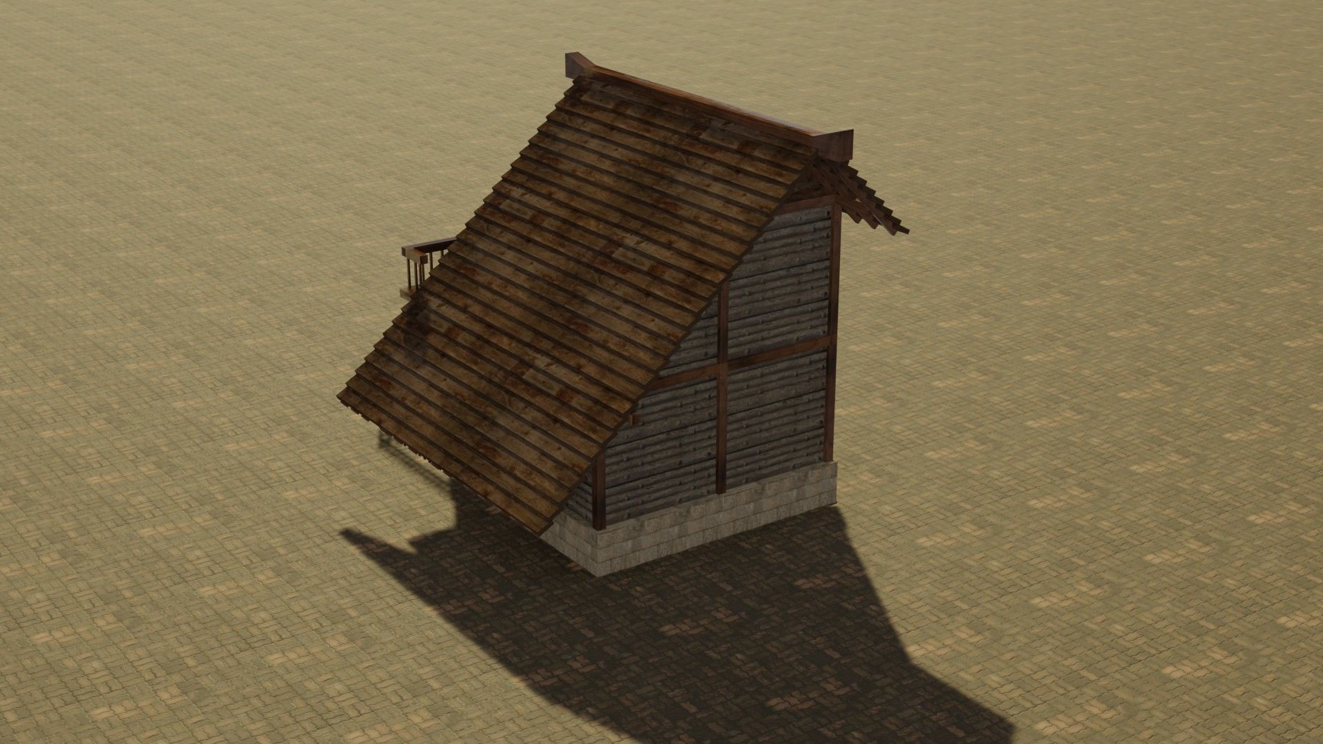 Medieval house 9 Low-poly 3D model_8