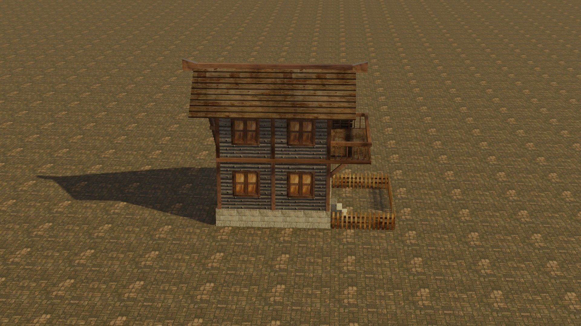 Medieval house 9 Low-poly 3D model_6