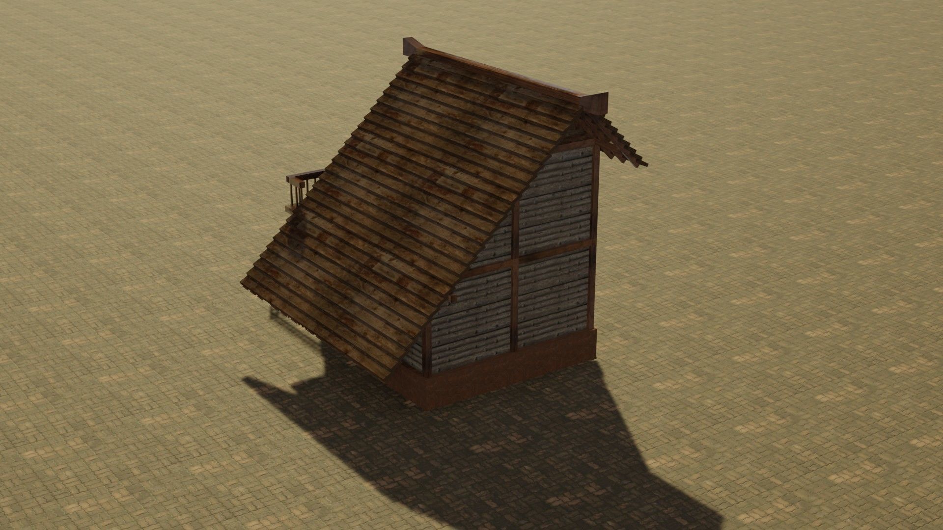 Medieval house 15 Low-poly 3D model_8