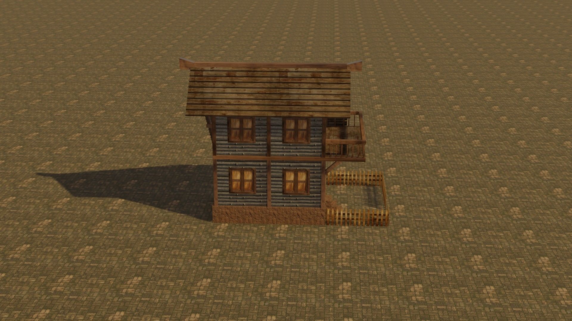 Medieval house 15 Low-poly 3D model_6