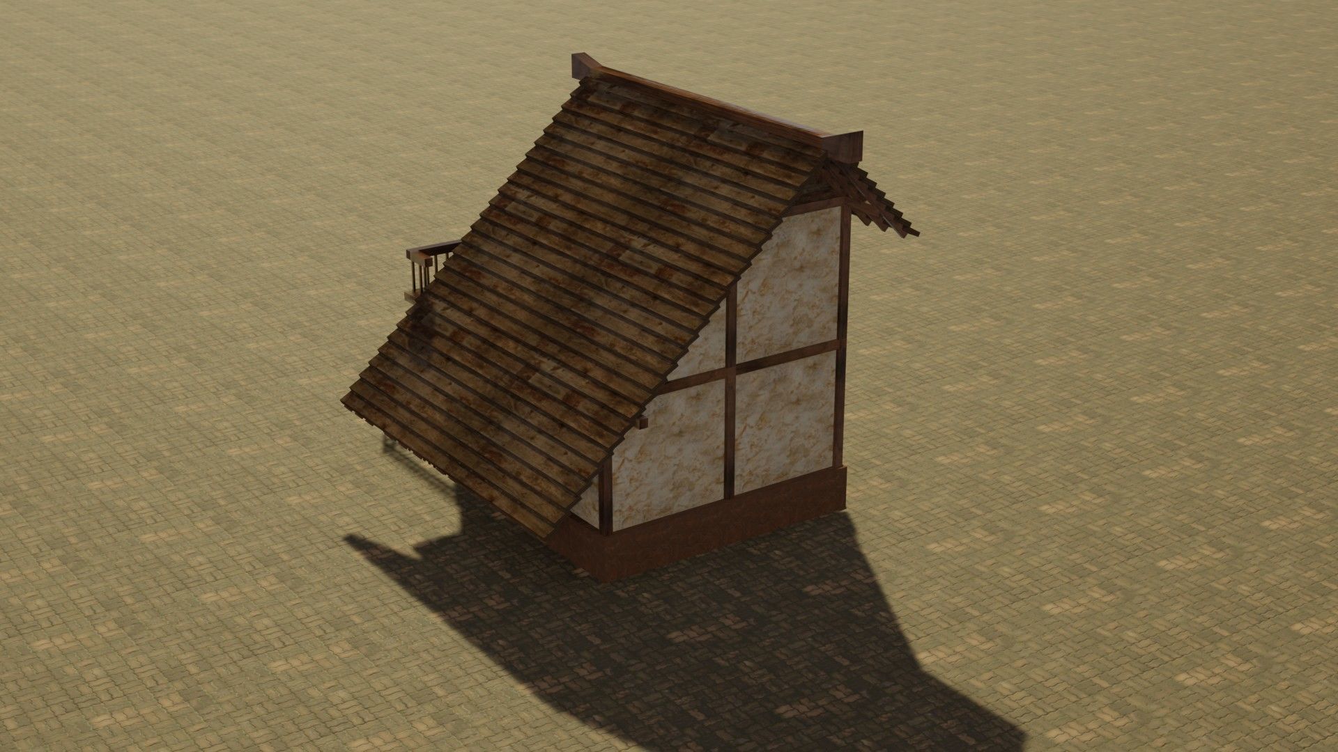 Medieval house 14 Low-poly 3D model_8