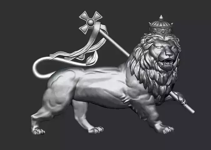 Flag Lion 3D Pendant