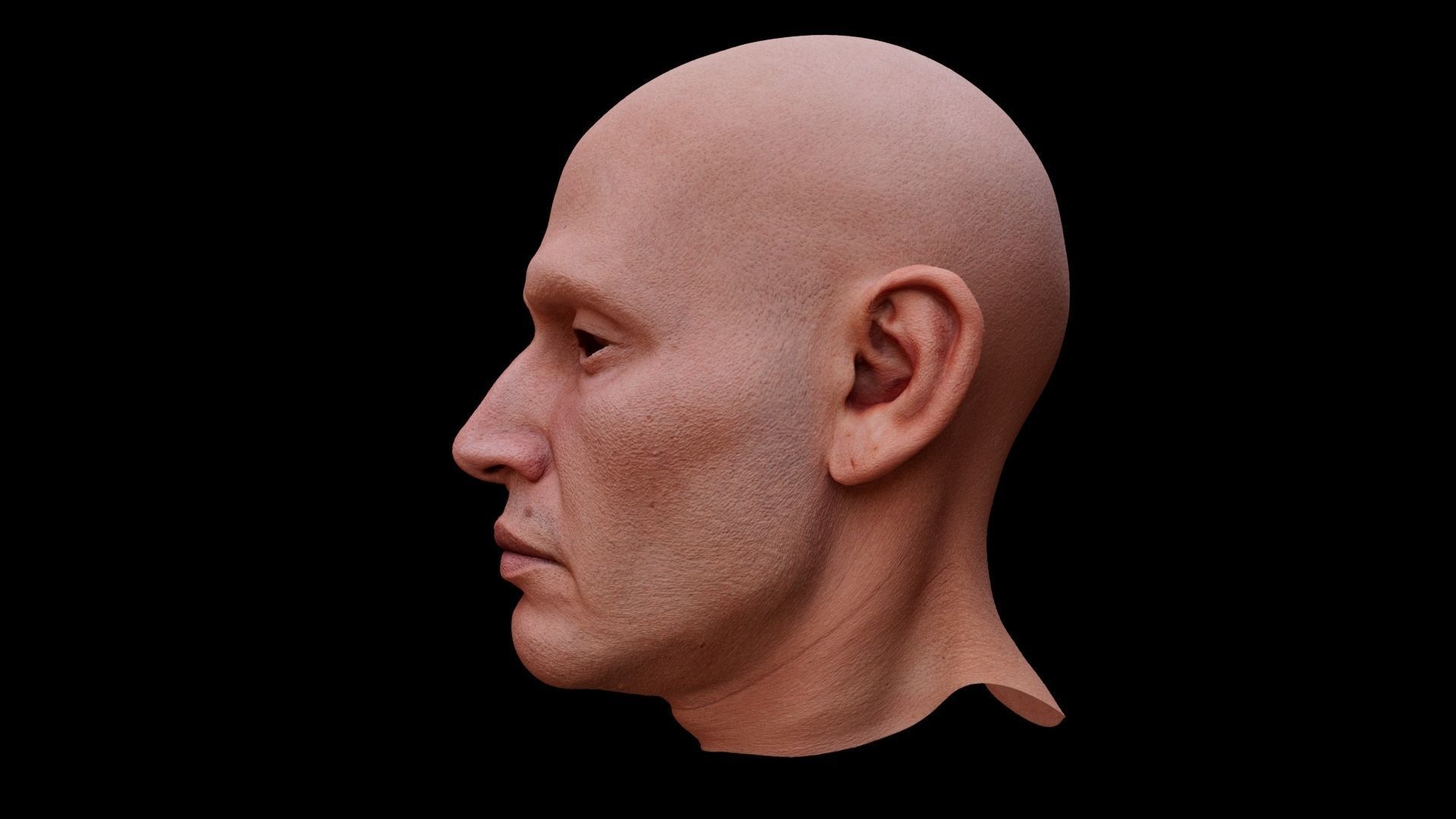 Man face Realistic Pbr model Free low-poly 3D model_5