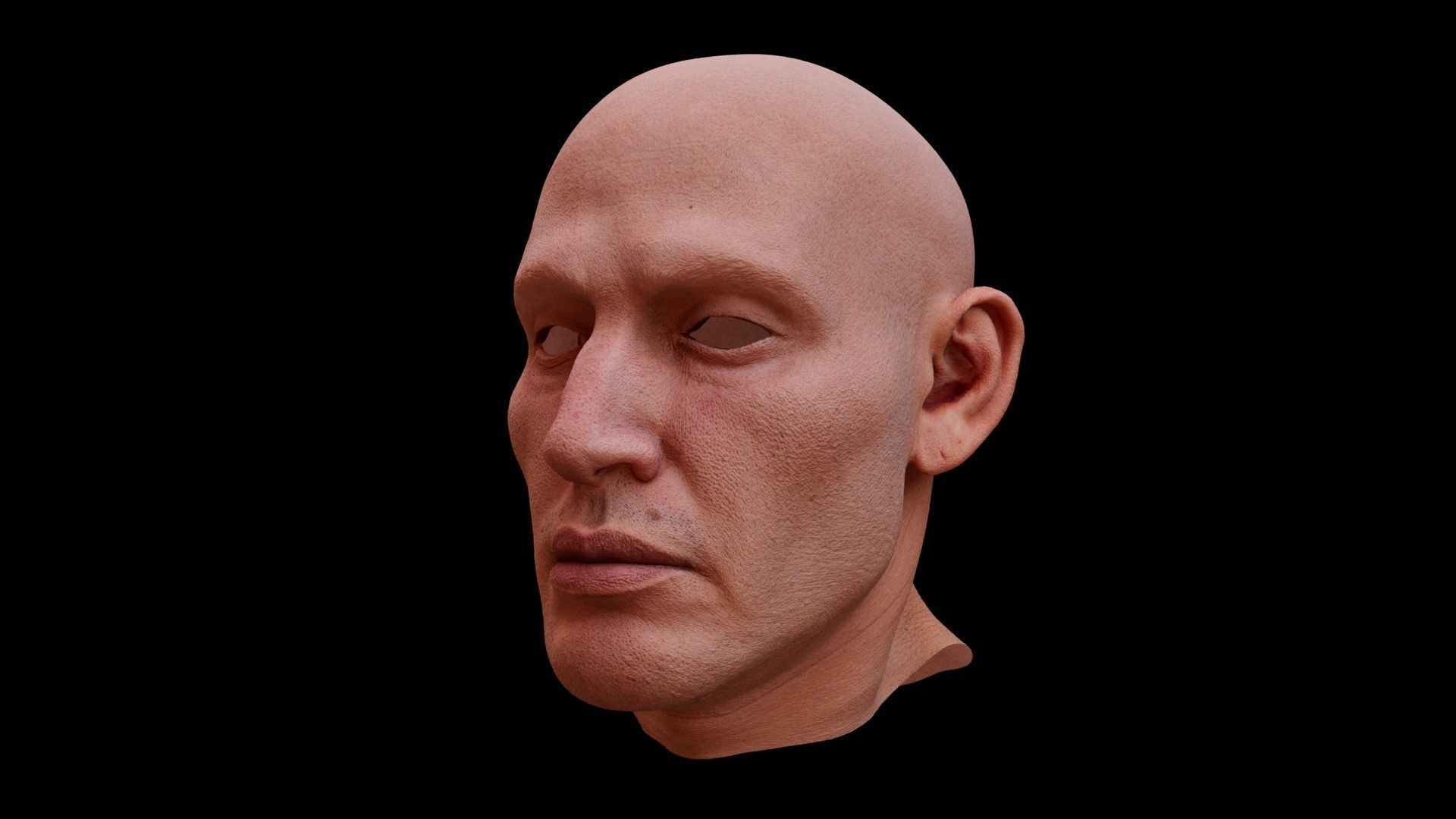 Man face Realistic Pbr model Free low-poly 3D model_3