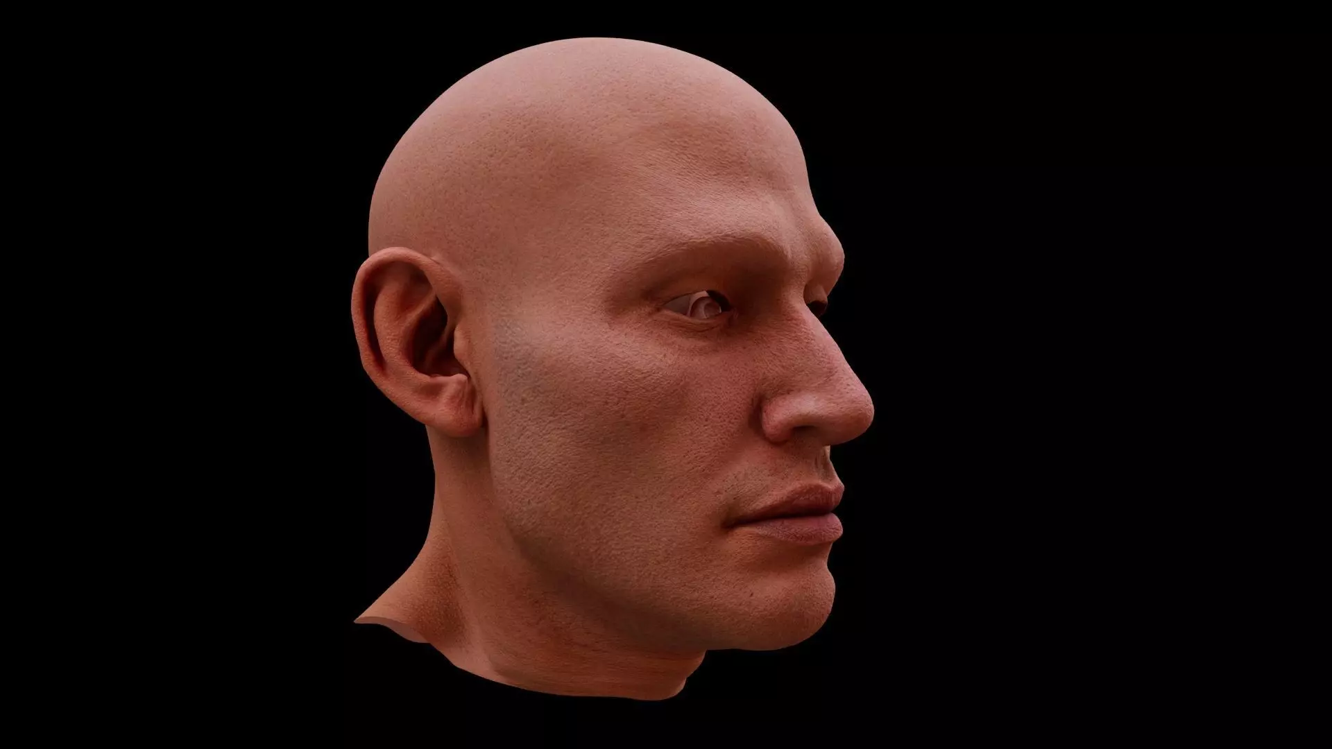Man face Realistic Pbr model Free low-poly 3D model_0