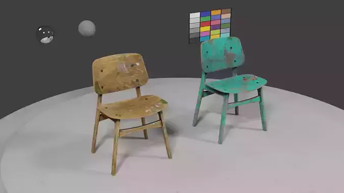 Rustic Atelier Chair 3D model