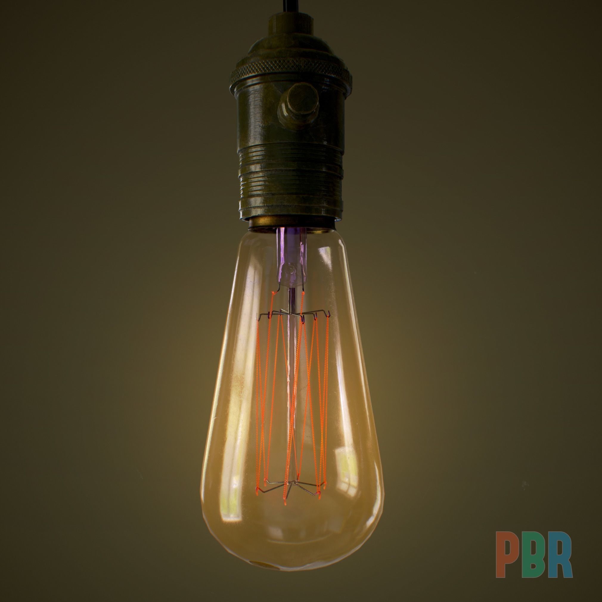 Vintage light bulbs Set PBR  Low-poly 3D model_3
