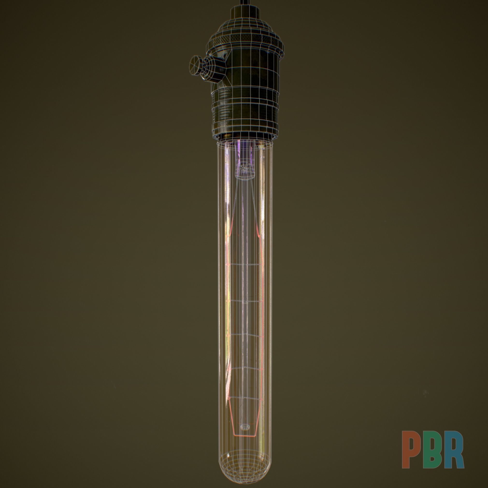 Vintage light bulbs Set PBR  Low-poly 3D model_6